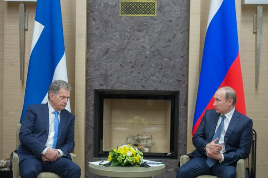 President Vladimir Putin meets with President of Finland Sauli Niinisto