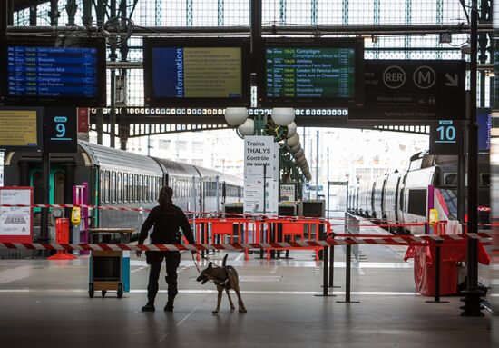 Increased security measures at the Gare du Nord railway station in Paris