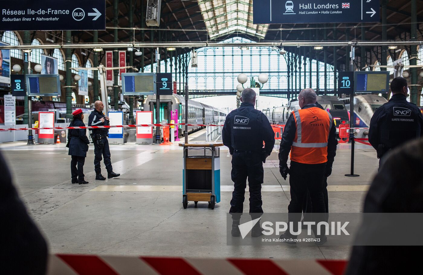 Increased security measures at the Gare du Nord railway station in Paris