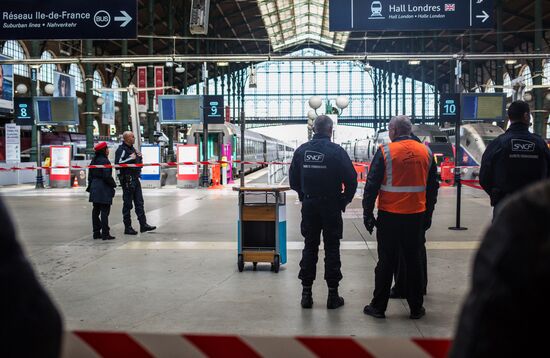 Increased security measures at the Gare du Nord railway station in Paris