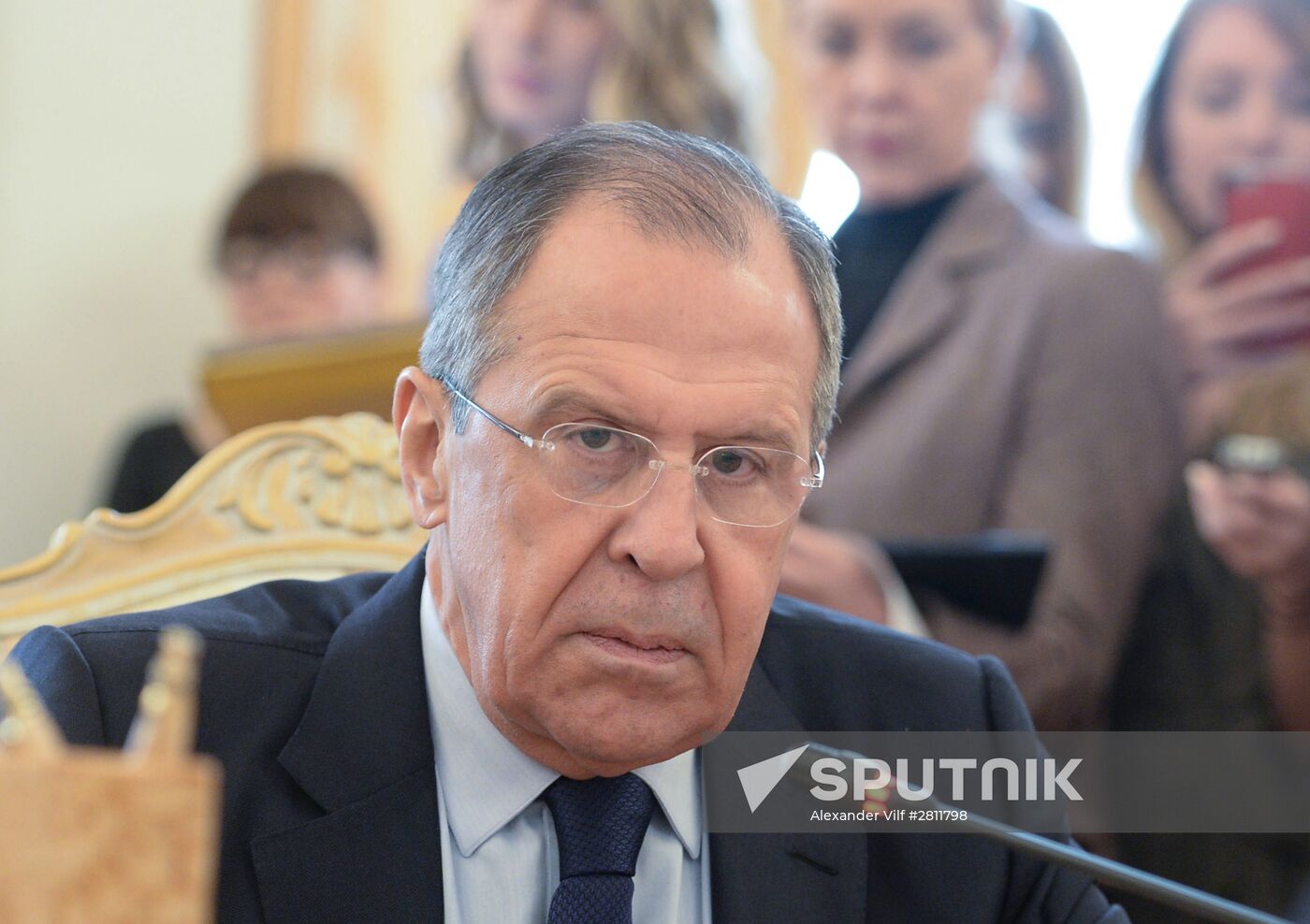 Russian Foreign Minister Sergey Lavrov meets with German Foreign Minister Frank-Walter Steinmeier