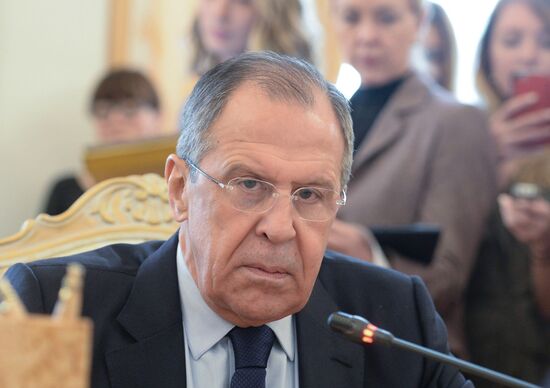 Russian Foreign Minister Sergey Lavrov meets with German Foreign Minister Frank-Walter Steinmeier