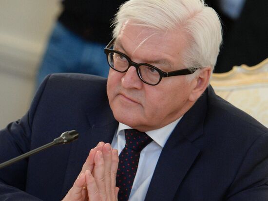 Russian Foreign Minister Sergey Lavrov meets with German Foreign Minister Frank-Walter Steinmeier