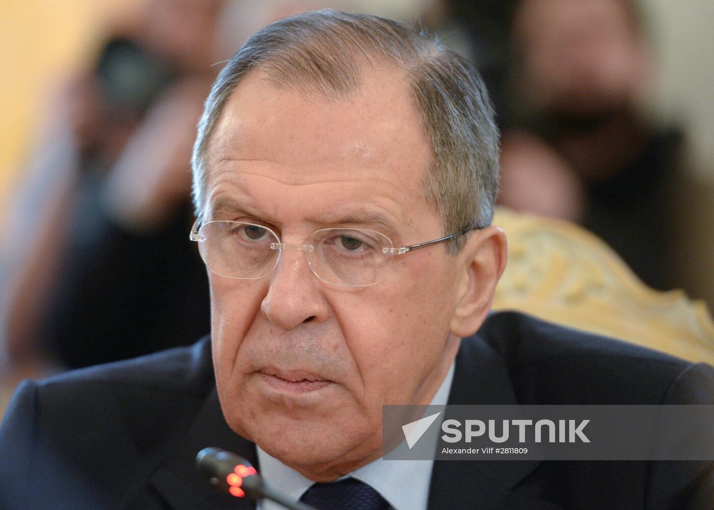 Russian Foreign Minister Sergey Lavrov meets with German Foreign Minister Frank-Walter Steinmeier