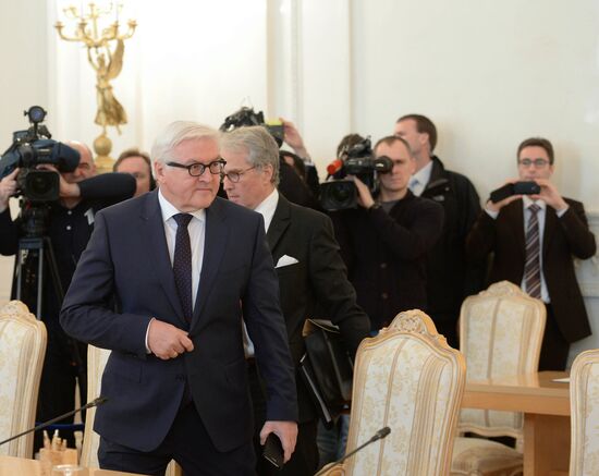 Russian Foreign Minister Sergey Lavrov meets with German Foreign Minister Frank-Walter Steinmeier