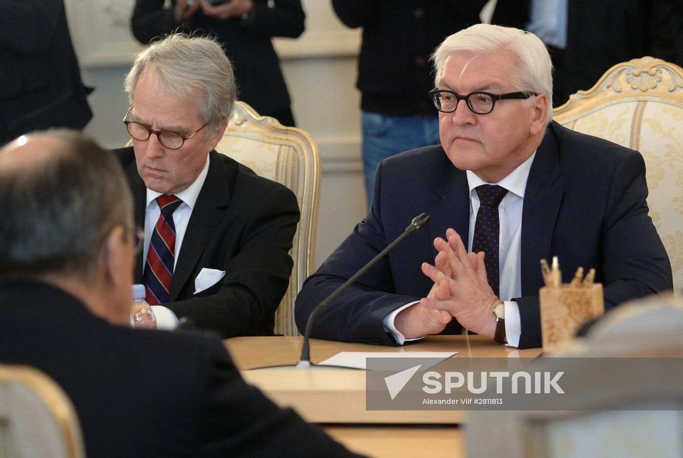 Russian Foreign Minister Sergey Lavrov meets with German Foreign Minister Frank-Walter Steinmeier