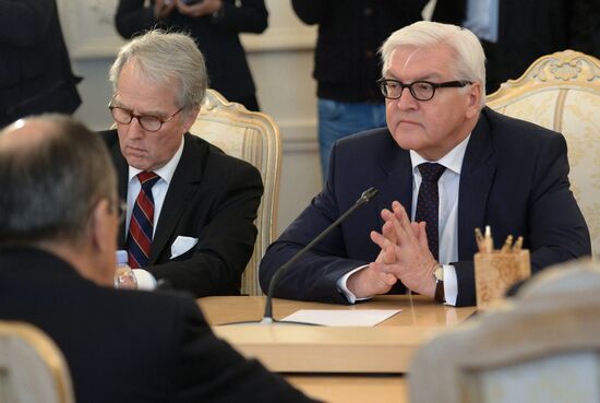 Russian Foreign Minister Sergey Lavrov meets with German Foreign Minister Frank-Walter Steinmeier