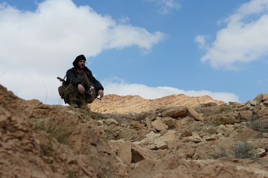 Syrian army and self-defense forces approach Palmyra