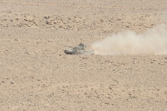 Syrian army and self-defense forces approach Palmyra