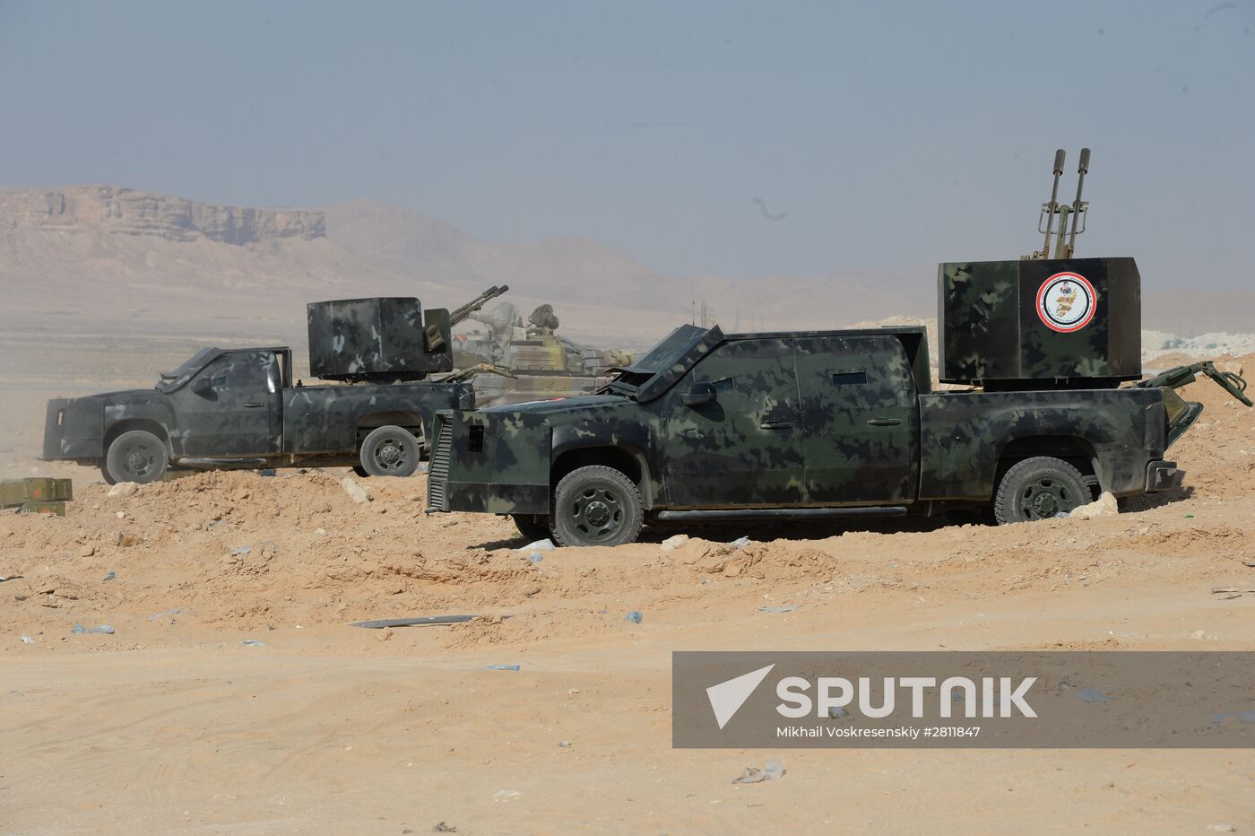 Syrian army and self-defense forces approach Palmyra