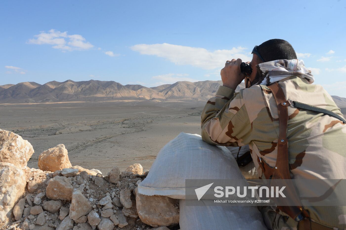 Syrian army and self-defense forces approach Palmyra