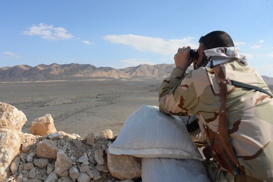 Syrian army and self-defense forces approach Palmyra