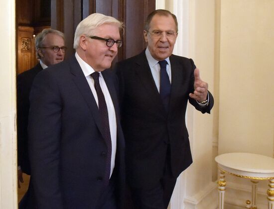 Russian Foreign Minister Sergey Lavrov meets with German Foreign Minister Frank-Walter Steinmeier