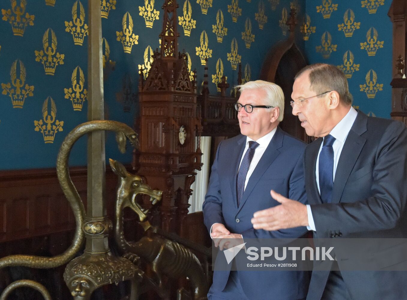Russian Foreign Minister Sergey Lavrov meets with German Foreign Minister Frank-Walter Steinmeier