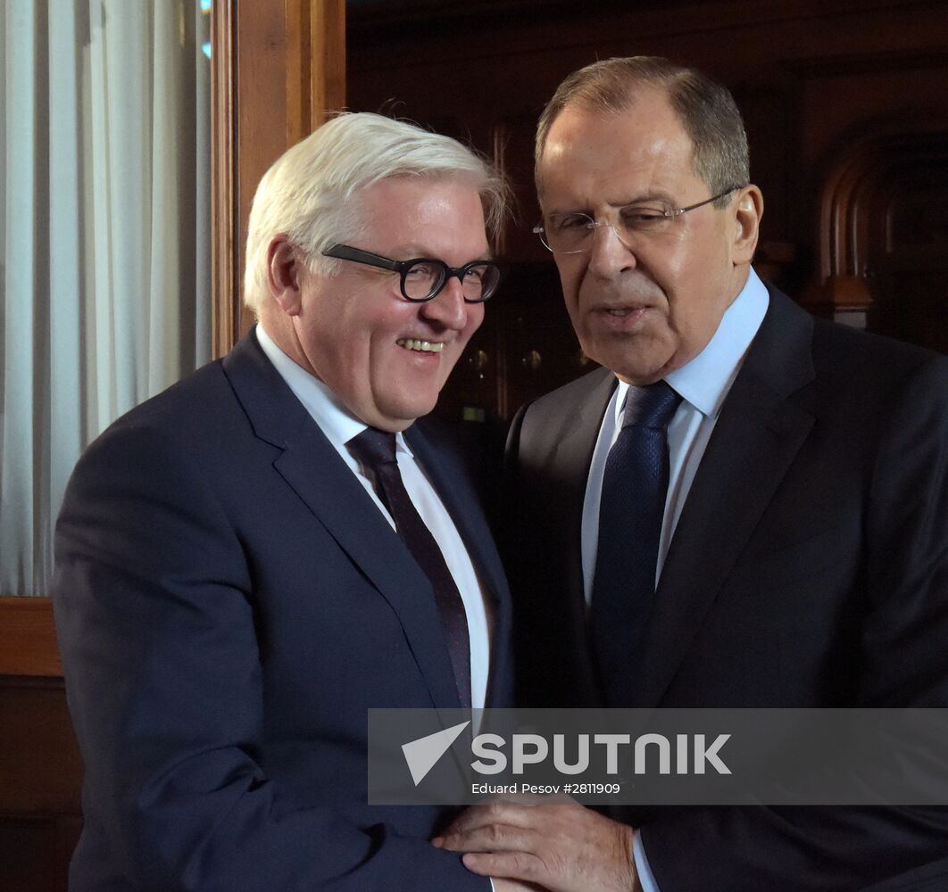 Russian Foreign Minister Sergey Lavrov meets with German Foreign Minister Frank-Walter Steinmeier
