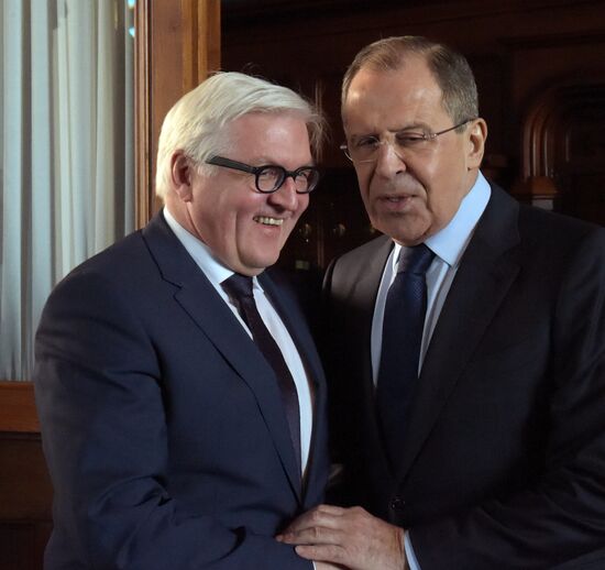 Russian Foreign Minister Sergey Lavrov meets with German Foreign Minister Frank-Walter Steinmeier