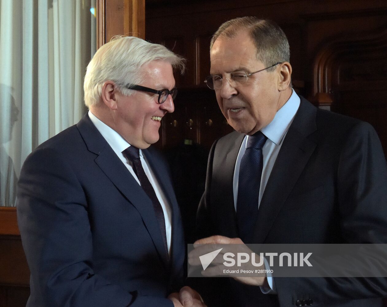 Russian Foreign Minister Sergey Lavrov meets with German Foreign Minister Frank-Walter Steinmeier