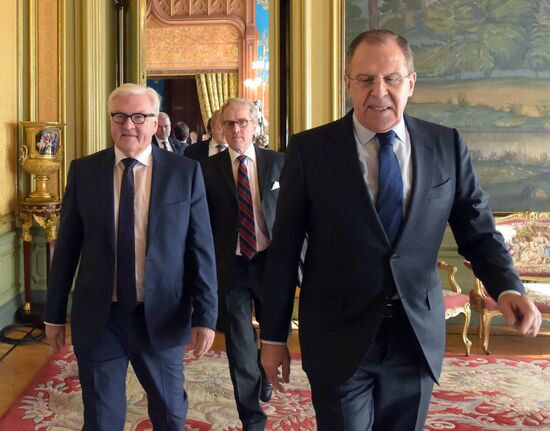 Russian Foreign Minister Sergey Lavrov meets with German Foreign Minister Frank-Walter Steinmeier