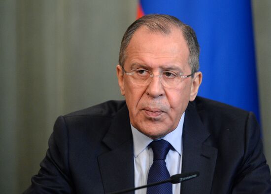 Russian Foreign Minister Sergey Lavrov meets with German Foreign Minister Frank-Walter Steinmeier