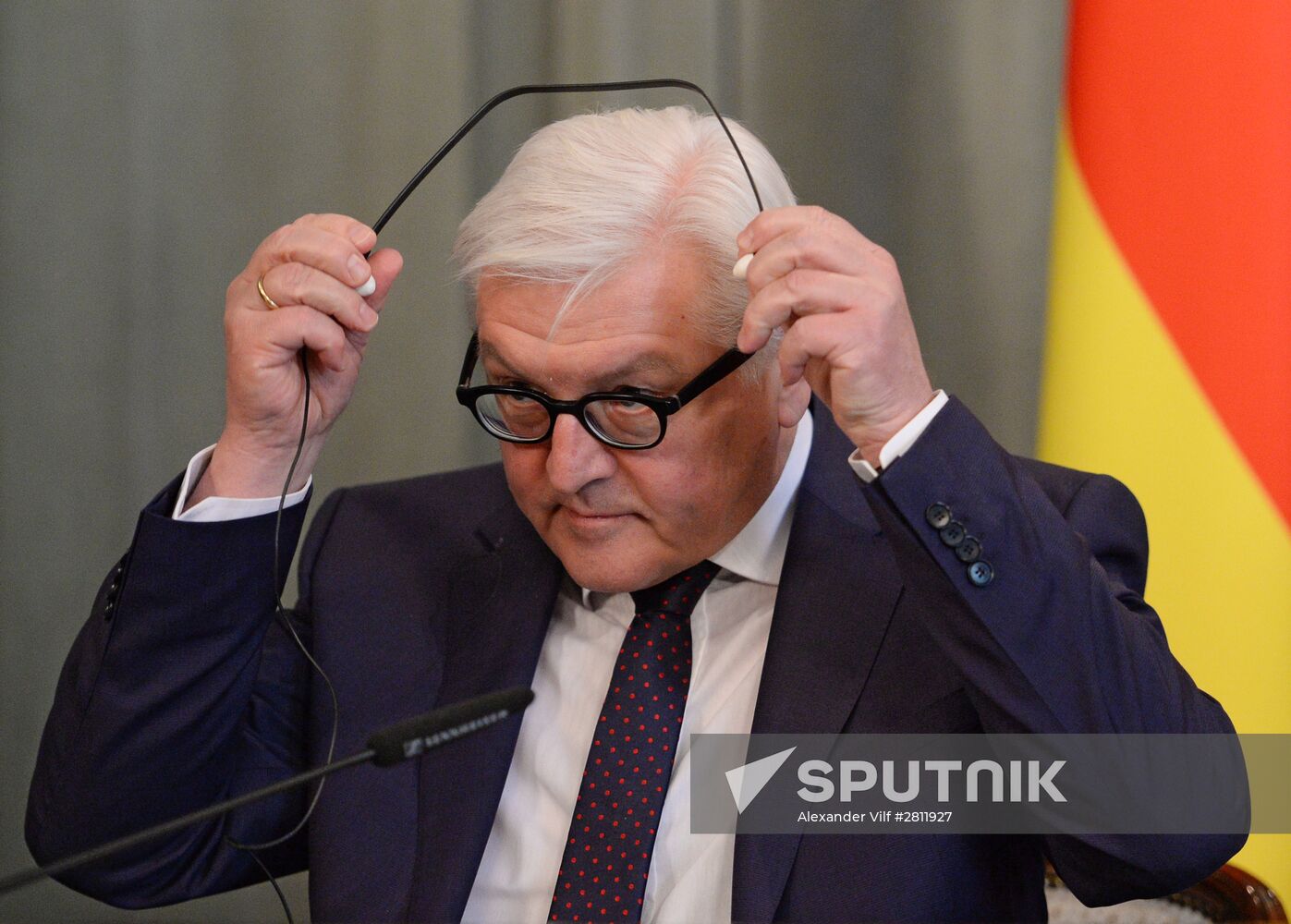 Russian Foreign Minister Sergey Lavrov meets with German Foreign Minister Frank-Walter Steinmeier