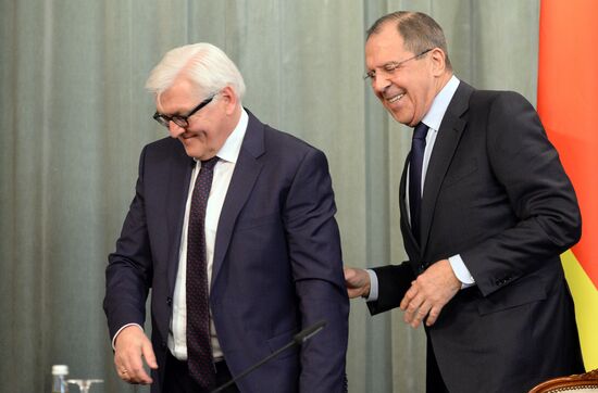 Russian Foreign Minister Sergey Lavrov meets with German Foreign Minister Frank-Walter Steinmeier