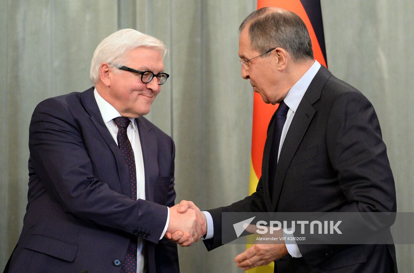 Russian Foreign Minister Sergey Lavrov meets with German Foreign Minister Frank-Walter Steinmeier