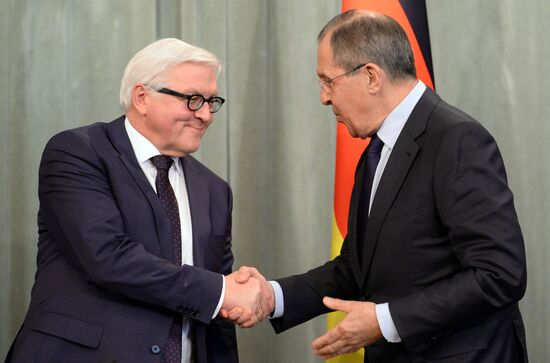 Russian Foreign Minister Sergey Lavrov meets with German Foreign Minister Frank-Walter Steinmeier