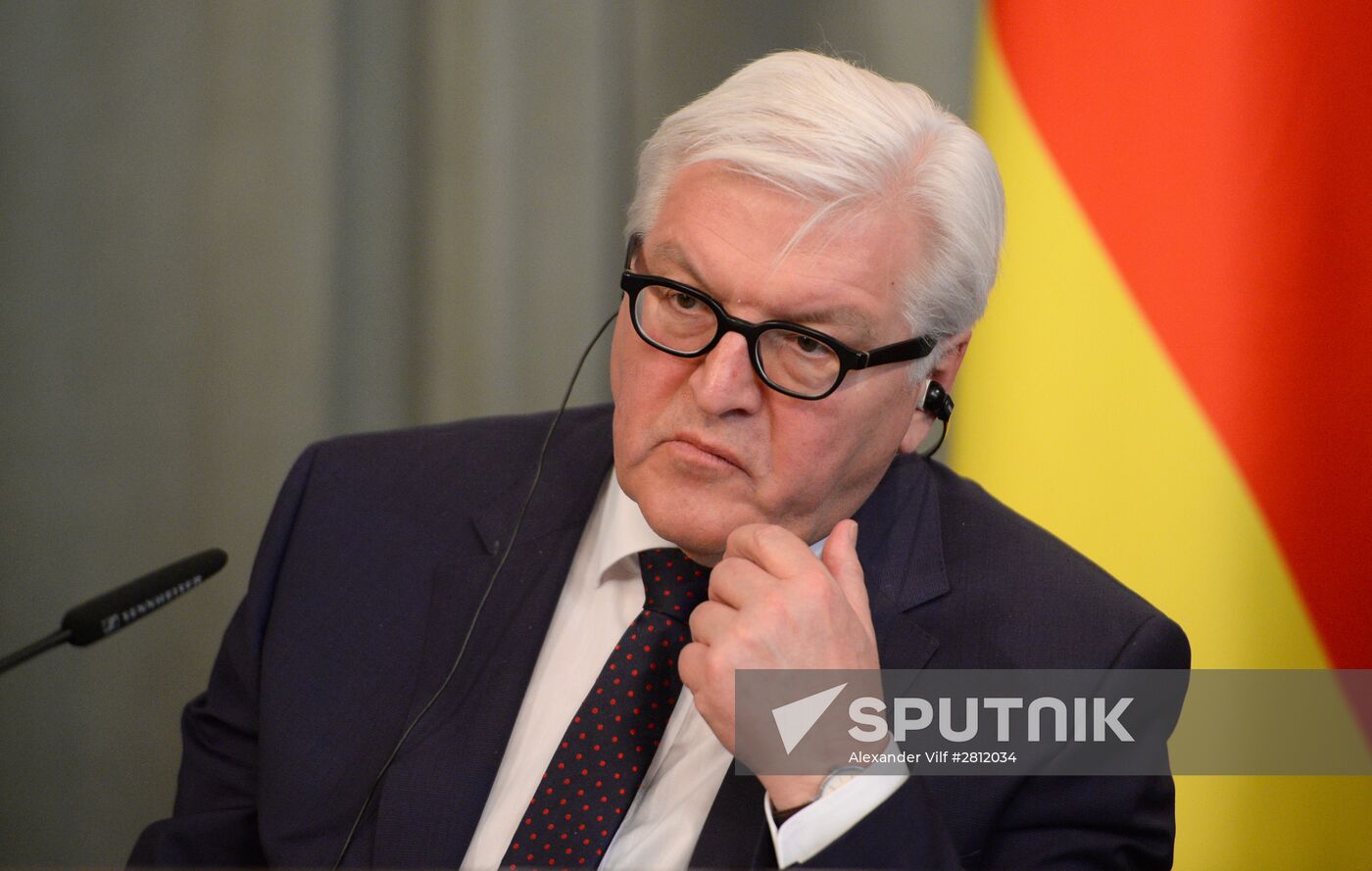 Russian Foreign Minister Sergey Lavrov meets with German Foreign Minister Frank-Walter Steinmeier