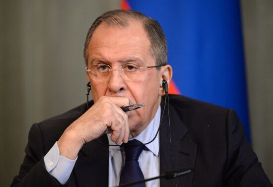 Russian Foreign Minister Sergey Lavrov meets with German Foreign Minister Frank-Walter Steinmeier