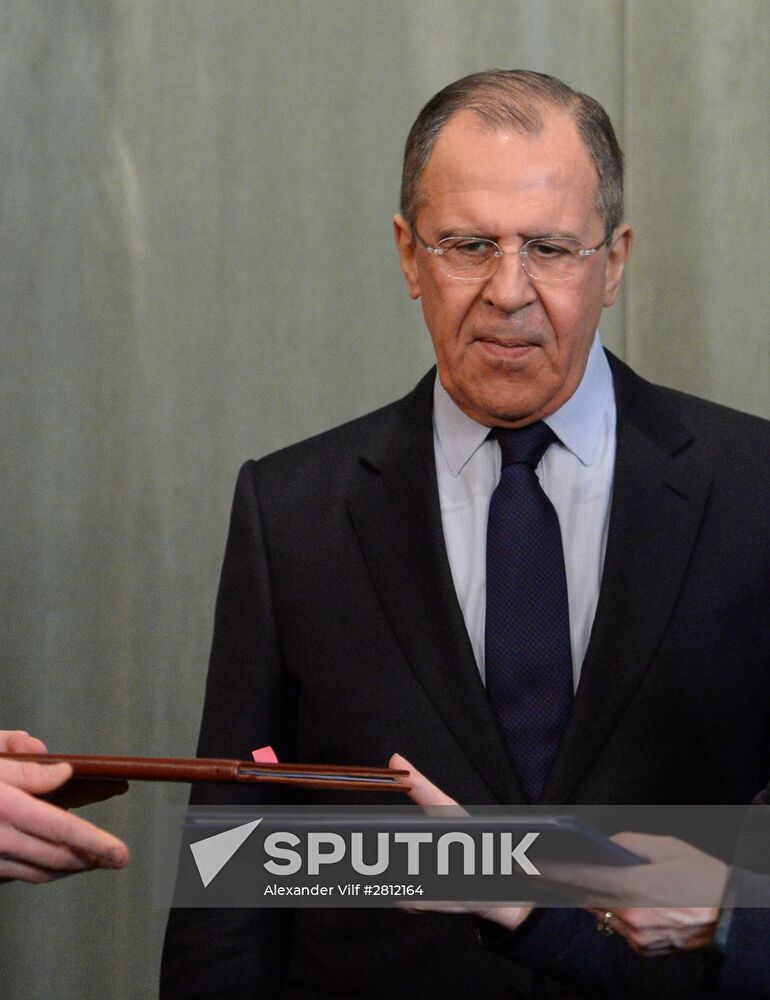 Meeting of Russian Foreign Affairs Minister Sergei Lavrov and his German counterpart Frank-Walter Steinmeier