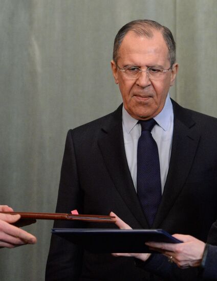 Meeting of Russian Foreign Affairs Minister Sergei Lavrov and his German counterpart Frank-Walter Steinmeier