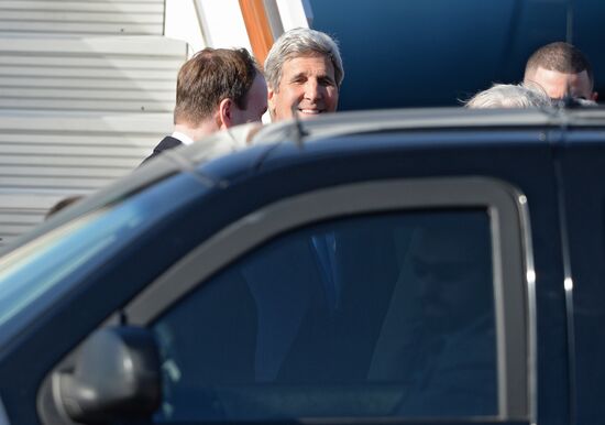 U.S. Secretary of State John Kerry arrives in Moscow