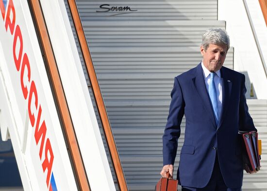 U.S. Secretary of State John Kerry arrives in Moscow