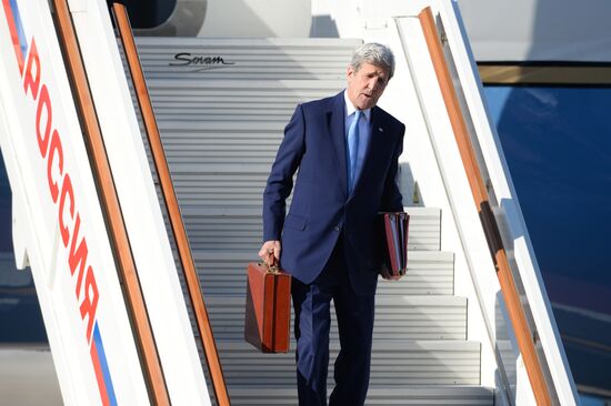 U.S. Secretary of State John Kerry arrives in Moscow
