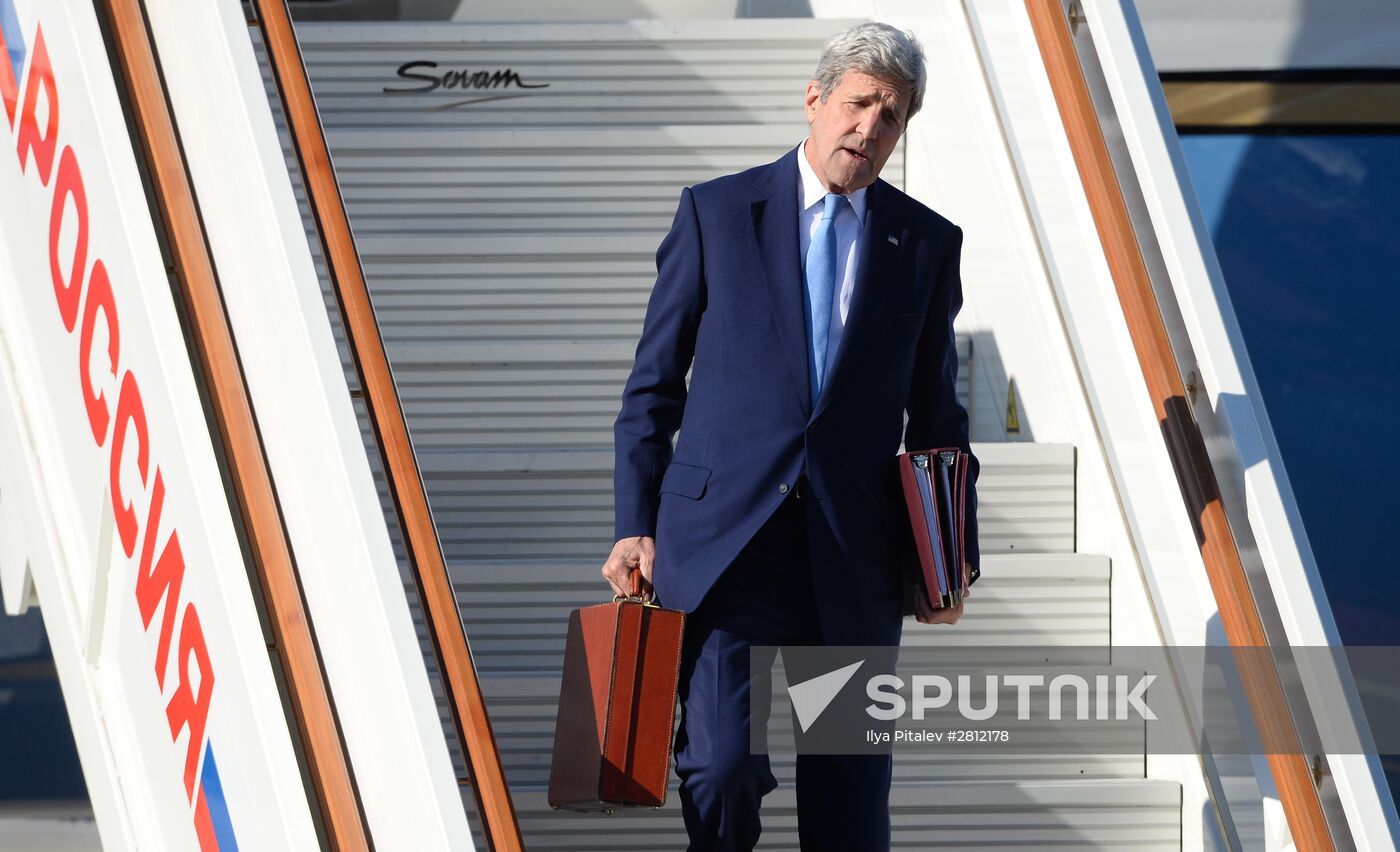 U.S. Secretary of State John Kerry arrives in Moscow