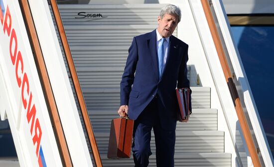 U.S. Secretary of State John Kerry arrives in Moscow