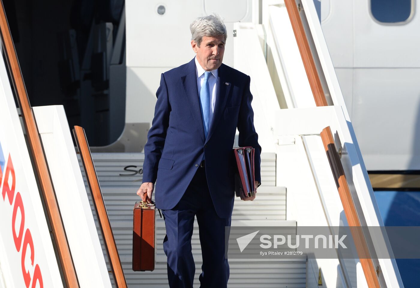 U.S. Secretary of State John Kerry arrives in Moscow