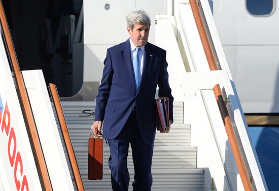 U.S. Secretary of State John Kerry arrives in Moscow
