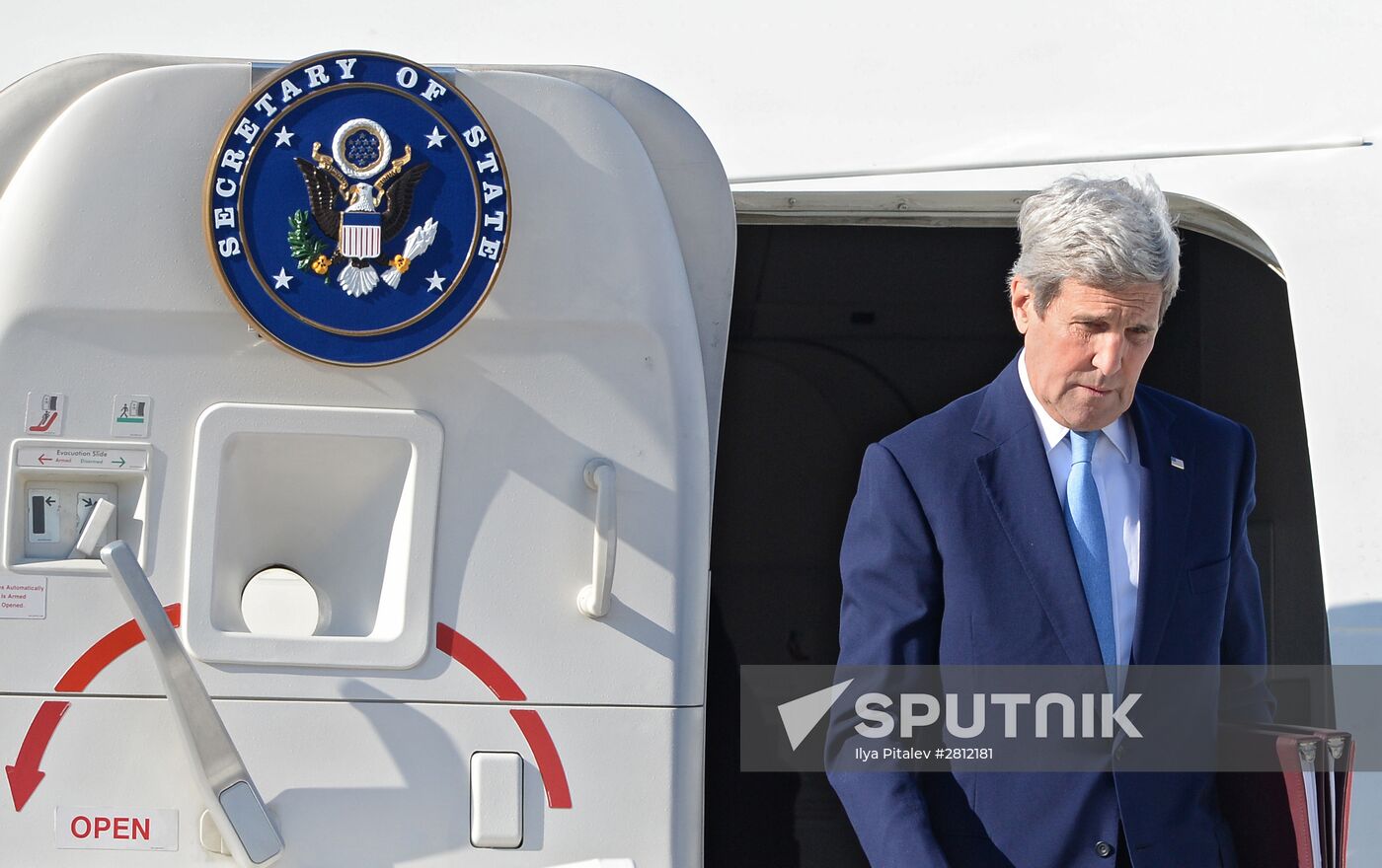 U.S. Secretary of State John Kerry arrives in Moscow