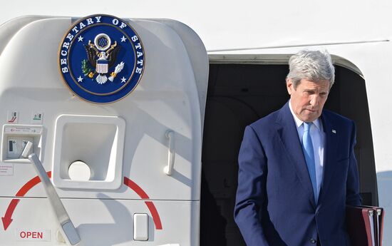 U.S. Secretary of State John Kerry arrives in Moscow