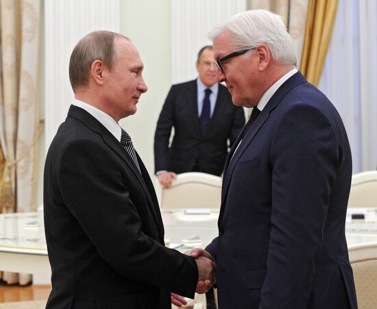 Meeting of Russian President Vladimir Putin and German Minister for Foreign Affairs Frank-Walter Steinmeier