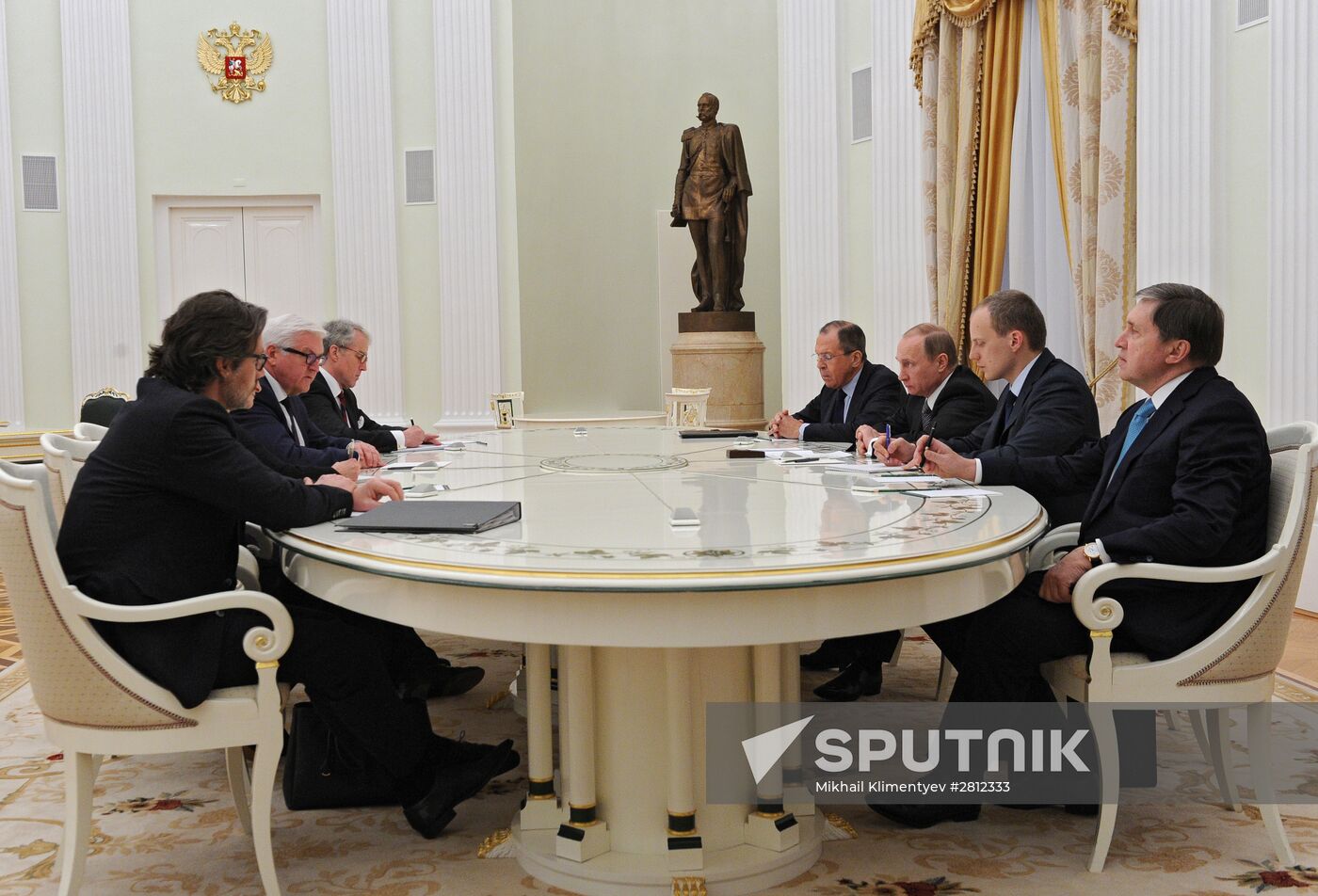 Meeting of Russian President Vladimir Putin and German Minister for Foreign Affairs Frank-Walter Steinmeier