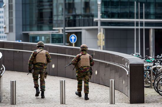 Brussels after terrorist airport and metro attacks
