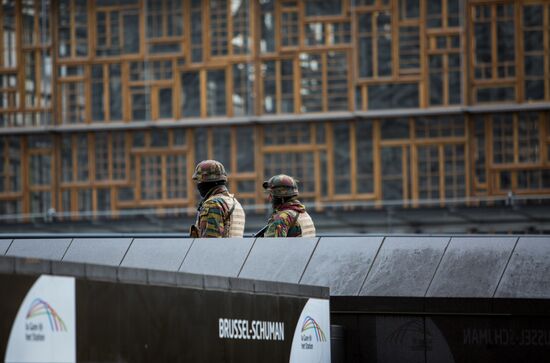 Brussels after terrorist airport and metro attacks