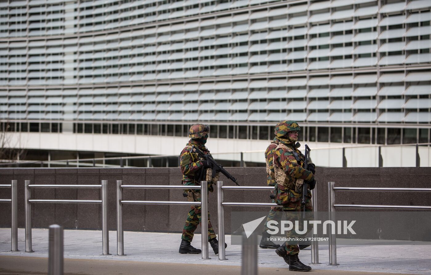 Brussels after terrorist airport and metro attacks