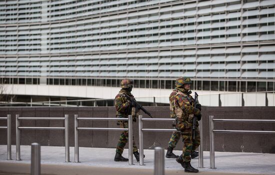Brussels after terrorist airport and metro attacks