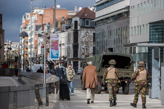 Brussels after terrorist airport and metro attacks