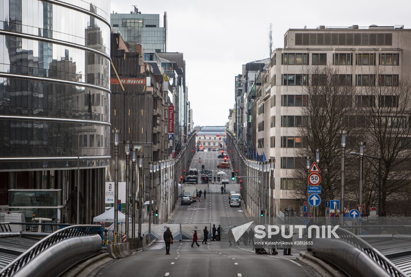 Brussels after terrorist airport and metro attacks