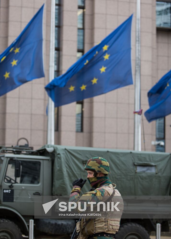 Brussels after terrorist airport and metro attacks