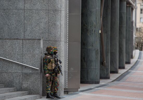 Brussels after terrorist airport and metro attacks